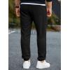 imageJMIERR Mens Waffle Sweatpants Stretch Waist Drawstring Casual Tapered Joggers Gym Pants with PocketsA Black