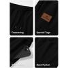 imageJMIERR Mens Waffle Sweatpants Stretch Waist Drawstring Casual Tapered Joggers Gym Pants with PocketsA Black