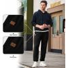 imageJMIERR Mens Waffle Sweatpants Stretch Waist Drawstring Casual Tapered Joggers Gym Pants with PocketsA Black