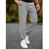 imageJMIERR Mens Waffle Sweatpants Stretch Waist Drawstring Casual Tapered Joggers Gym Pants with PocketsA Light Grey