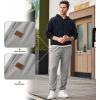 imageJMIERR Mens Waffle Sweatpants Stretch Waist Drawstring Casual Tapered Joggers Gym Pants with PocketsA Light Grey