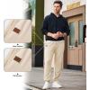 imageJMIERR Mens Waffle Sweatpants Stretch Waist Drawstring Casual Tapered Joggers Gym Pants with PocketsApricot