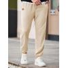 imageJMIERR Mens Waffle Sweatpants Stretch Waist Drawstring Casual Tapered Joggers Gym Pants with PocketsApricot