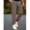 imageJMIERR Mens Waffle Sweatpants Stretch Waist Drawstring Casual Tapered Joggers Gym Pants with PocketsBrown