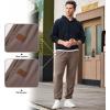 imageJMIERR Mens Waffle Sweatpants Stretch Waist Drawstring Casual Tapered Joggers Gym Pants with PocketsBrown
