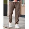imageJMIERR Mens Waffle Sweatpants Stretch Waist Drawstring Casual Tapered Joggers Gym Pants with PocketsBrown