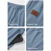 imageJMIERR Mens Waffle Sweatpants Stretch Waist Drawstring Casual Tapered Joggers Gym Pants with PocketsDusk Blue