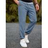 imageJMIERR Mens Waffle Sweatpants Stretch Waist Drawstring Casual Tapered Joggers Gym Pants with PocketsDusk Blue