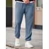 imageJMIERR Mens Waffle Sweatpants Stretch Waist Drawstring Casual Tapered Joggers Gym Pants with PocketsDusk Blue