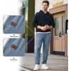 imageJMIERR Mens Waffle Sweatpants Stretch Waist Drawstring Casual Tapered Joggers Gym Pants with PocketsDusk Blue