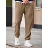 imageJMIERR Mens Waffle Sweatpants Stretch Waist Drawstring Casual Tapered Joggers Gym Pants with PocketsKhaki