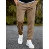 imageJMIERR Mens Waffle Sweatpants Stretch Waist Drawstring Casual Tapered Joggers Gym Pants with PocketsKhaki