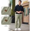 imageJMIERR Mens Waffle Sweatpants Stretch Waist Drawstring Casual Tapered Joggers Gym Pants with PocketsLight Green