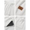 imageJMIERR Mens Waffle Sweatpants Stretch Waist Drawstring Casual Tapered Joggers Gym Pants with PocketsWhite