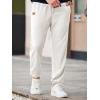 imageJMIERR Mens Waffle Sweatpants Stretch Waist Drawstring Casual Tapered Joggers Gym Pants with PocketsWhite