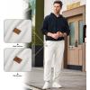 imageJMIERR Mens Waffle Sweatpants Stretch Waist Drawstring Casual Tapered Joggers Gym Pants with PocketsWhite