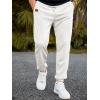 imageJMIERR Mens Waffle Sweatpants Stretch Waist Drawstring Casual Tapered Joggers Gym Pants with PocketsWhite