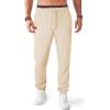 imageJMIERR Mens Waffle Sweatpants Stretch Waist Drawstring Casual Tapered Joggers Gym Pants with PocketsApricot