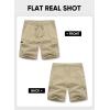 imageJMIERR Mens Casual Stretch Cargo Shorts Classic Drawstring Elastic Waist Summer Work Short with Multi PocketsBeige