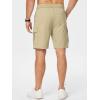 imageJMIERR Mens Casual Stretch Cargo Shorts Classic Drawstring Elastic Waist Summer Work Short with Multi PocketsBeige