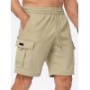 imageJMIERR Mens Casual Stretch Cargo Shorts Classic Drawstring Elastic Waist Summer Work Short with Multi PocketsBeige