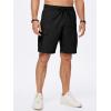 imageJMIERR Mens Casual Stretch Cargo Shorts Classic Drawstring Elastic Waist Summer Work Short with Multi PocketsBlack