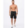 imageJMIERR Mens Casual Stretch Cargo Shorts Classic Drawstring Elastic Waist Summer Work Short with Multi PocketsBlack