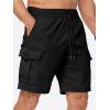 imageJMIERR Mens Casual Stretch Cargo Shorts Classic Drawstring Elastic Waist Summer Work Short with Multi PocketsBlack