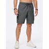 imageJMIERR Mens Casual Stretch Cargo Shorts Classic Drawstring Elastic Waist Summer Work Short with Multi PocketsDark Grey
