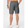 imageJMIERR Mens Casual Stretch Cargo Shorts Classic Drawstring Elastic Waist Summer Work Short with Multi PocketsDark Grey