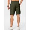 imageJMIERR Mens Casual Stretch Cargo Shorts Classic Drawstring Elastic Waist Summer Work Short with Multi PocketsGreen