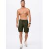 imageJMIERR Mens Casual Stretch Cargo Shorts Classic Drawstring Elastic Waist Summer Work Short with Multi PocketsGreen
