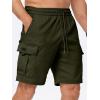 imageJMIERR Mens Casual Stretch Cargo Shorts Classic Drawstring Elastic Waist Summer Work Short with Multi PocketsGreen