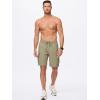 imageJMIERR Mens Casual Stretch Cargo Shorts Classic Drawstring Elastic Waist Summer Work Short with Multi PocketsKhaki