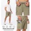 imageJMIERR Mens Casual Stretch Cargo Shorts Classic Drawstring Elastic Waist Summer Work Short with Multi PocketsKhaki