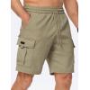 imageJMIERR Mens Casual Stretch Cargo Shorts Classic Drawstring Elastic Waist Summer Work Short with Multi PocketsKhaki
