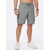 imageJMIERR Mens Casual Stretch Cargo Shorts Classic Drawstring Elastic Waist Summer Work Short with Multi PocketsLight Grey