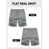 imageJMIERR Mens Casual Stretch Cargo Shorts Classic Drawstring Elastic Waist Summer Work Short with Multi PocketsLight Grey