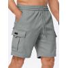 imageJMIERR Mens Casual Stretch Cargo Shorts Classic Drawstring Elastic Waist Summer Work Short with Multi PocketsLight Grey