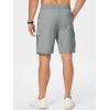 imageJMIERR Mens Casual Stretch Cargo Shorts Classic Drawstring Elastic Waist Summer Work Short with Multi PocketsLight Grey