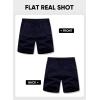 imageJMIERR Mens Casual Stretch Cargo Shorts Classic Drawstring Elastic Waist Summer Work Short with Multi PocketsNavy Blue