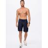 imageJMIERR Mens Casual Stretch Cargo Shorts Classic Drawstring Elastic Waist Summer Work Short with Multi PocketsNavy Blue