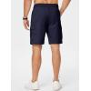 imageJMIERR Mens Casual Stretch Cargo Shorts Classic Drawstring Elastic Waist Summer Work Short with Multi PocketsNavy Blue