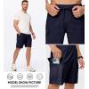imageJMIERR Mens Casual Stretch Cargo Shorts Classic Drawstring Elastic Waist Summer Work Short with Multi PocketsNavy Blue