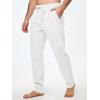 imageJMIERR Mens Cotton Pants Casual Elastic Waist Drawstring Lightweight Summer Beach Trousers with Pockets1 White