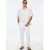 imageJMIERR Mens Cotton Pants Casual Elastic Waist Drawstring Lightweight Summer Beach Trousers with Pockets1 White