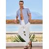 imageJMIERR Mens Cotton Pants Casual Elastic Waist Drawstring Lightweight Summer Beach Trousers with Pockets1 White