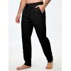 imageJMIERR Mens Cotton Pants Casual Elastic Waist Drawstring Lightweight Summer Beach Trousers with Pockets3 Black