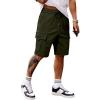 imageJMIERR Mens Casual Stretch Cargo Shorts Classic Drawstring Elastic Waist Summer Work Short with Multi PocketsGreen