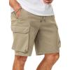 imageJMIERR Mens Stretch Cargo Shorts Casual Drawstring Classic Relaxed Fit Summer Short with Multi PocketsBeige